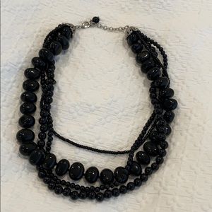 Black beaded necklace